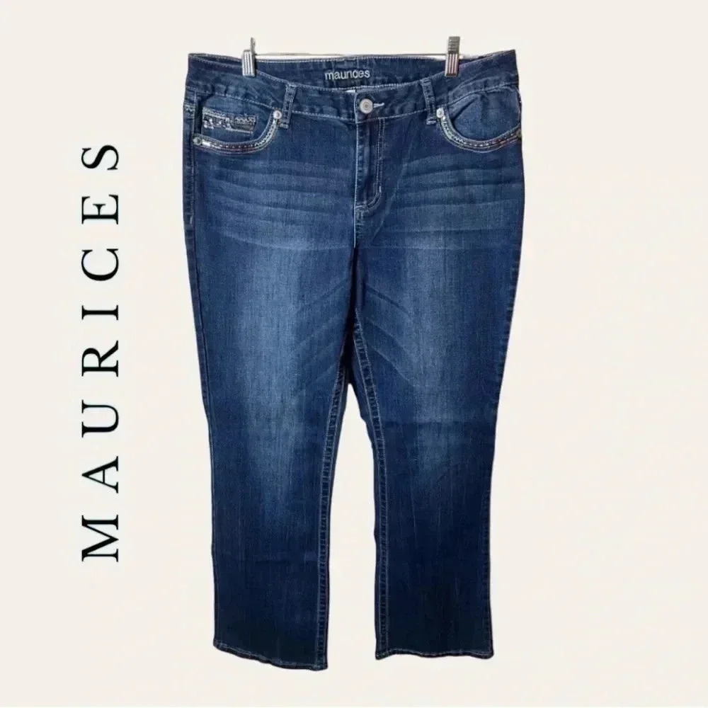 0854. MAURICES JEANS MEDIUM WASH IN COLOR SIZE 15/16